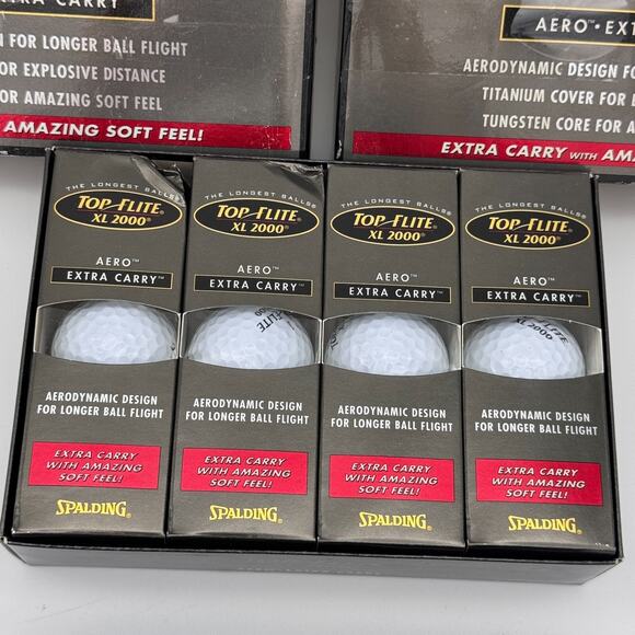 Top Flite XL 2000 Golf Balls Titanium Distance Aero Extra Carry Spalding 2 Pack - Picture 5 of 12